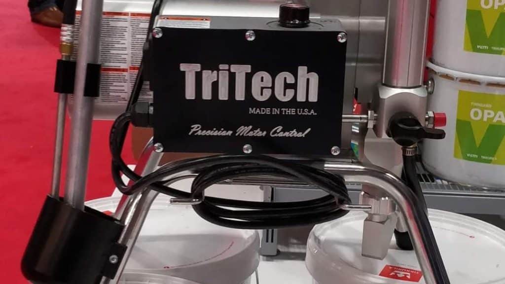 Tritech T5 airless sprayer. Great for spraying emulsion or masonry paint