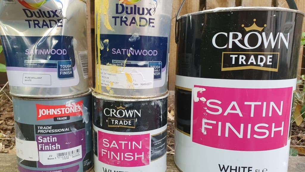 a collection of satinwood paints