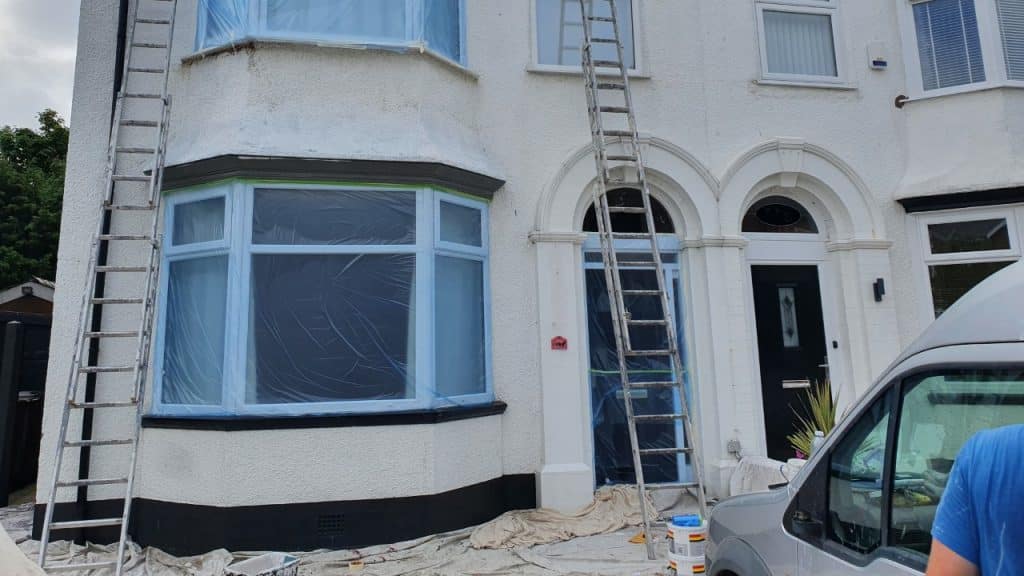 an outside painting job