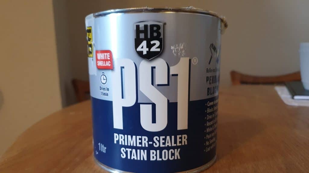 PS1 (Primer Sealer Stain Block) - a shellac based adhesion primer capable of blocking stains