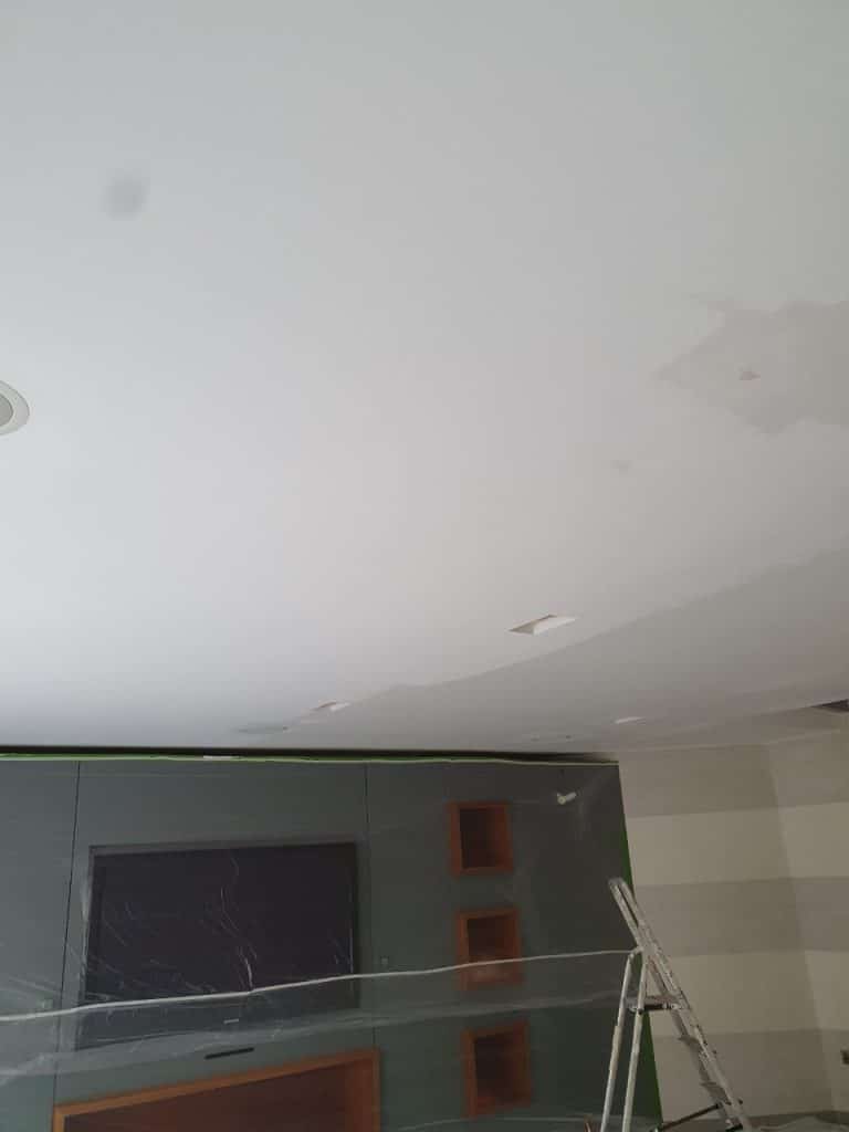 a part painted ceiling