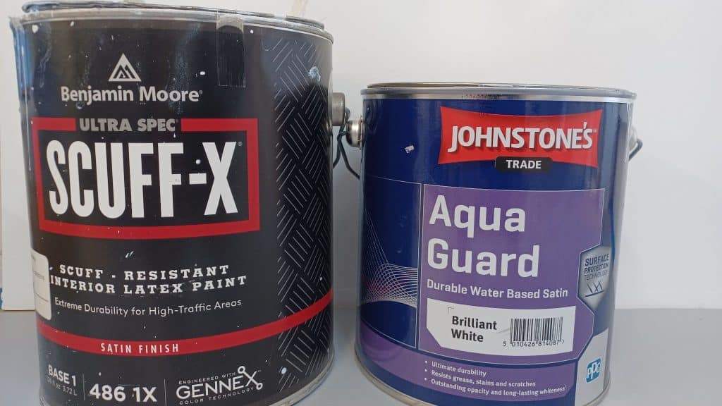 Benjamin Moore Scuff X and Johnstone's Aqua Guard Satin