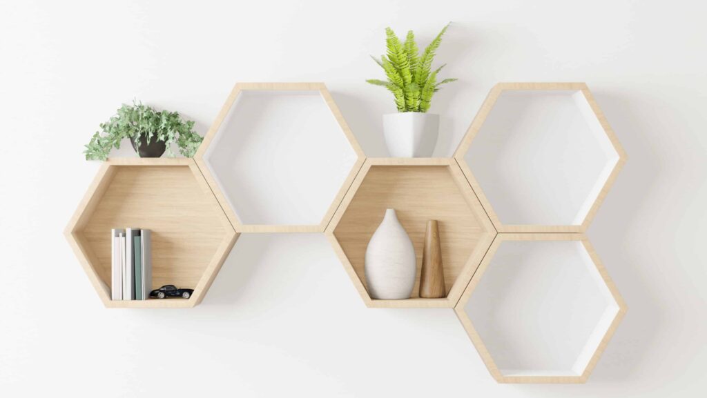 An image showing shelves with hidden brackets