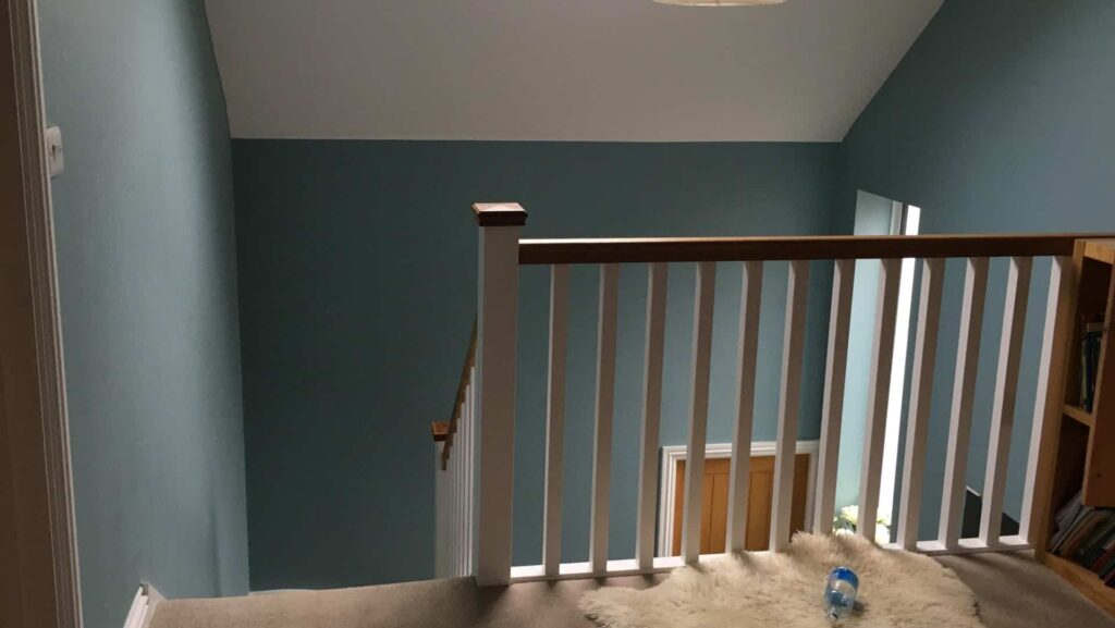 painted landing walls.