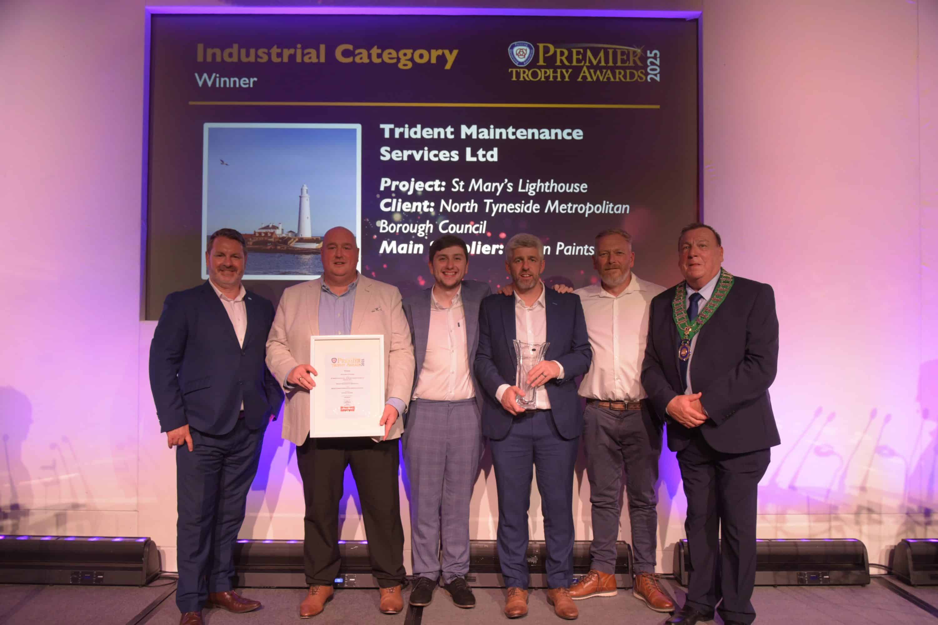 Team accepting award at Premier Trophy Awards