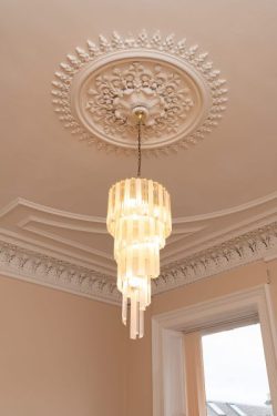 Valspar Trade decorate ceiling in school