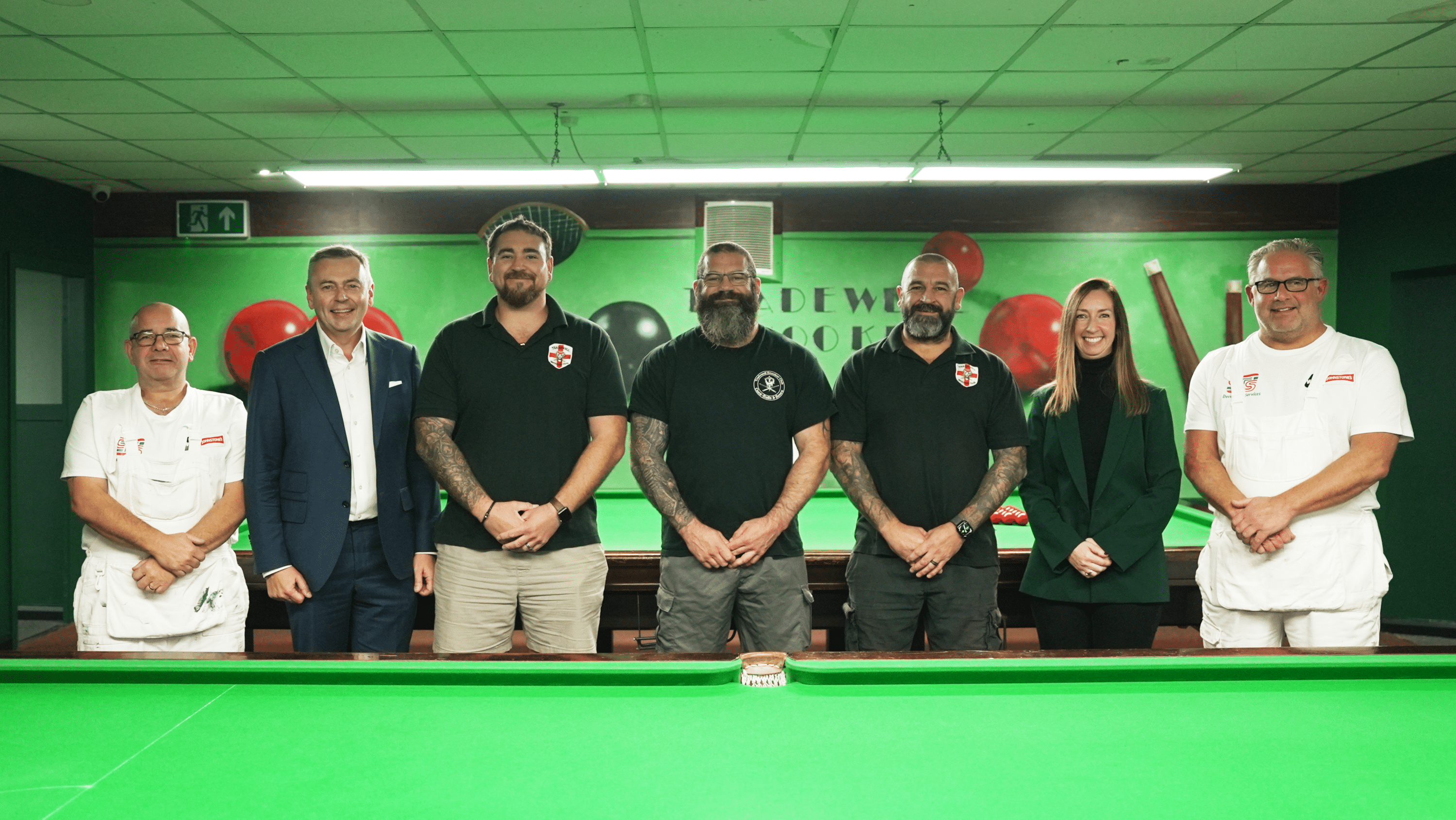 The team that decorated Hull snooker hall