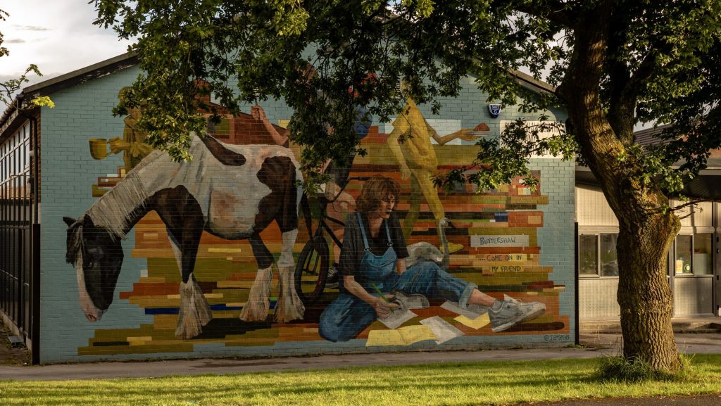 Bradford Buttershaw wall painted