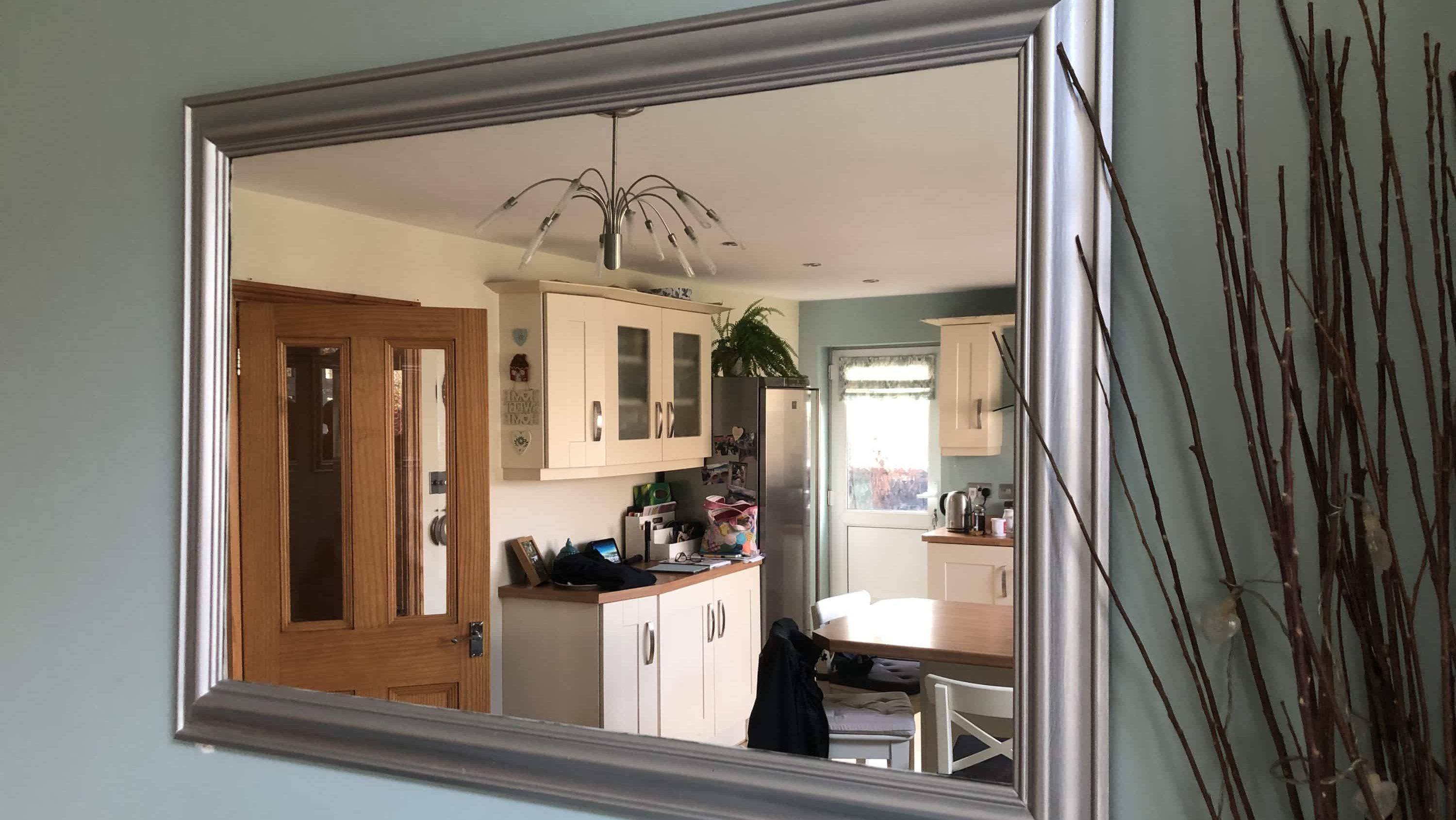 Mirror Mirror painted with metallic silver paint