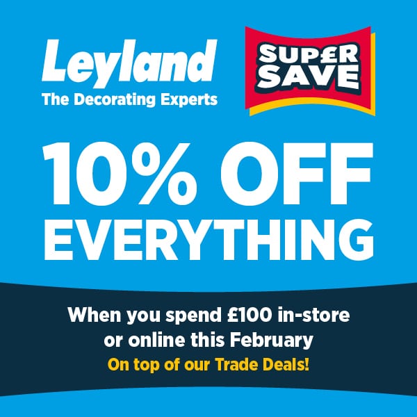 Leyland 10% off decorating supplies