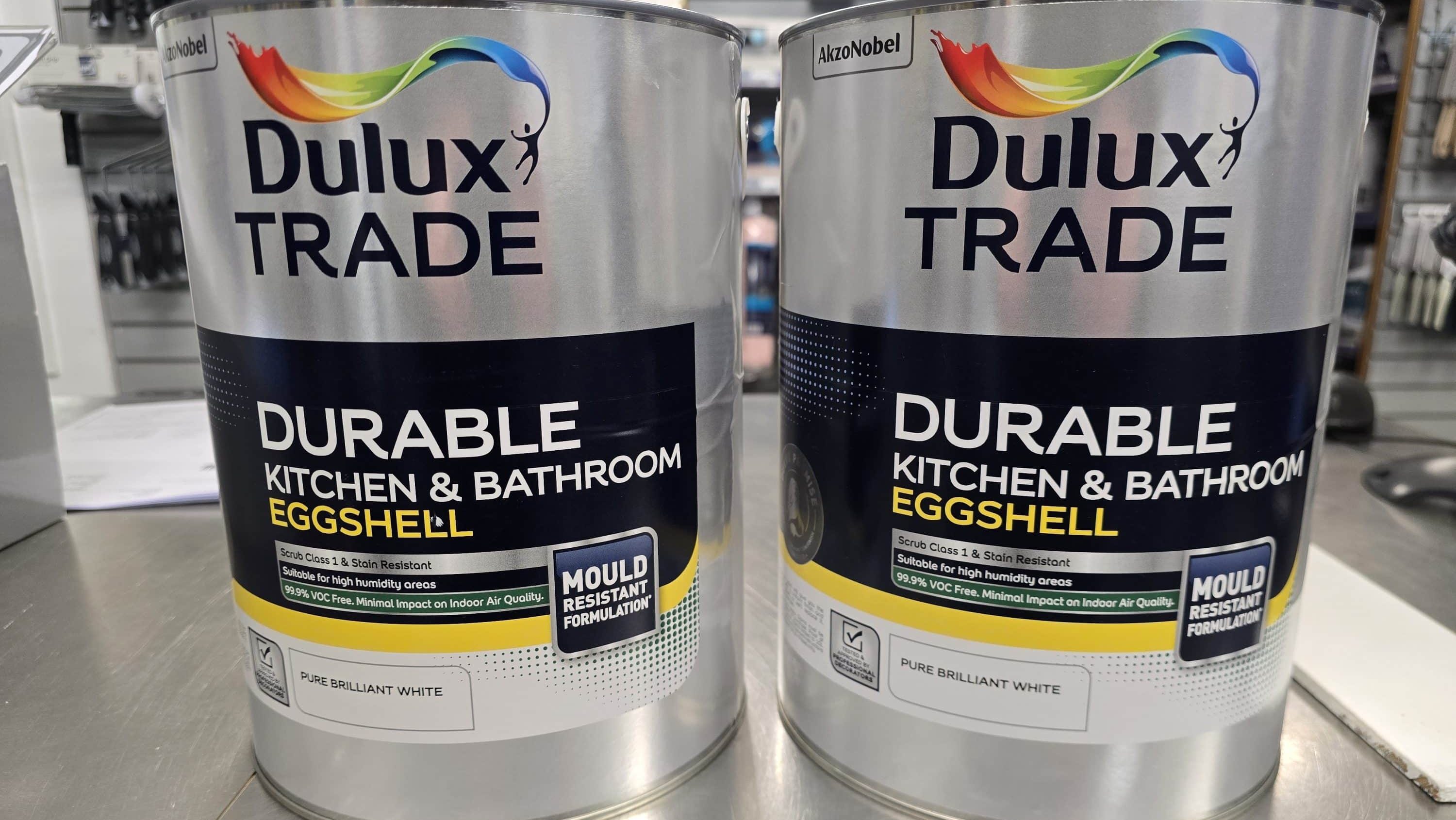 Dulux Trade Kitchen and Bathroom Eggshell pack shot Dulux Trade Kitchen and Bathroom Eggshell