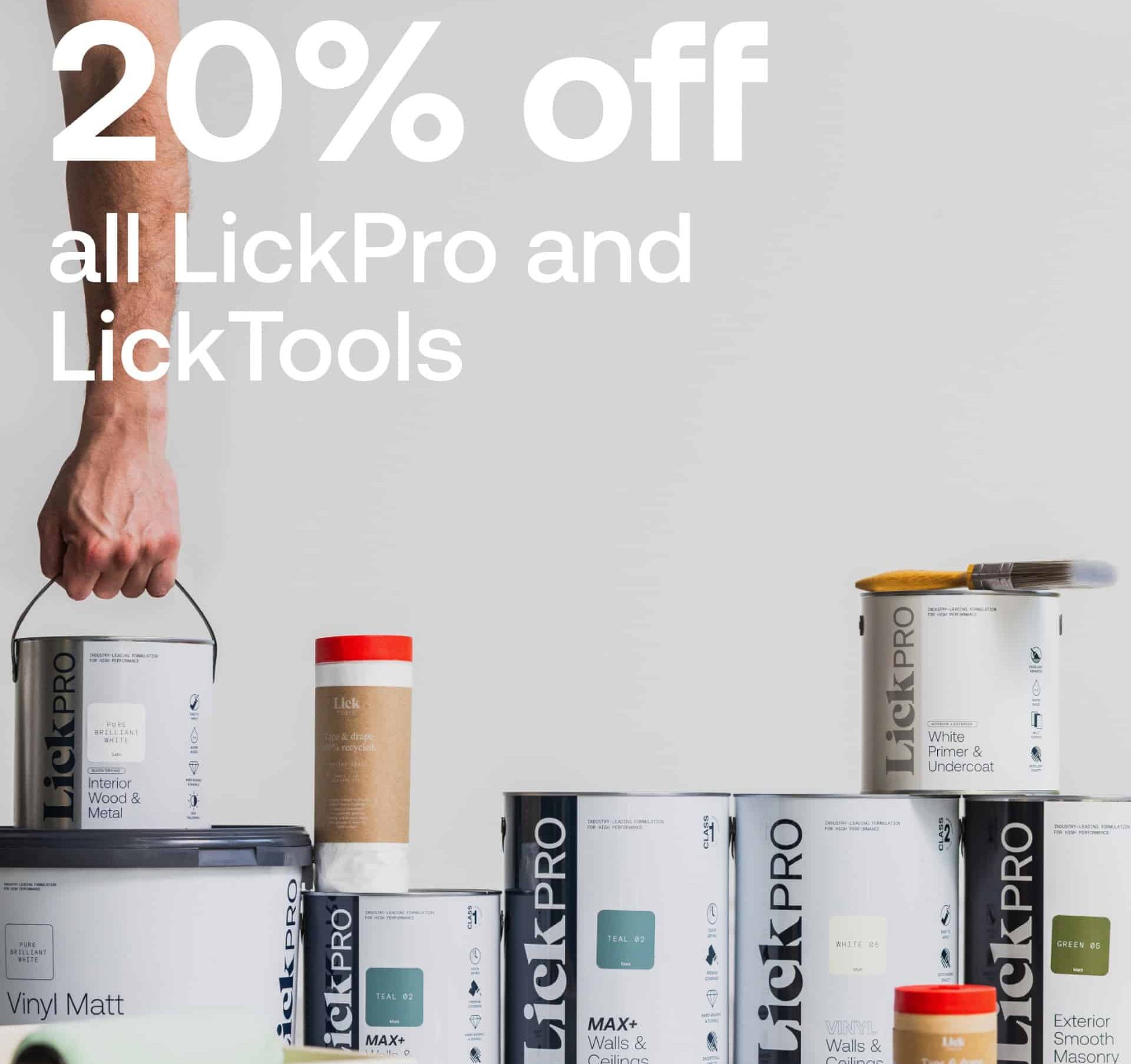 f27fe8f4-667f-4e4e-9b2e-89c9b1b97fdf 20% off lickpro paint