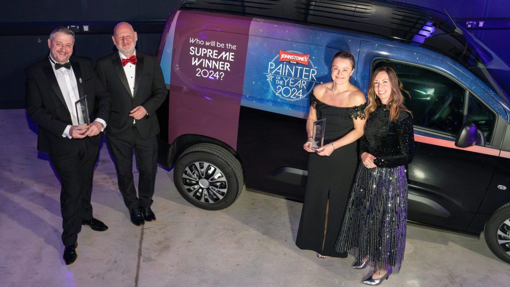 Matt Baines and Megan Esmond with the Painter of the Year 2024 Supreme Winner
