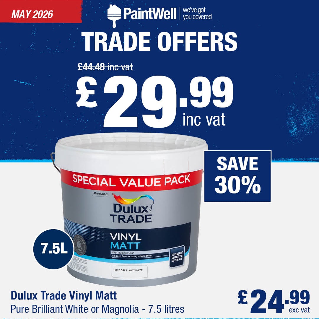 Save 30% on Dulux Trade Vinyl Matt