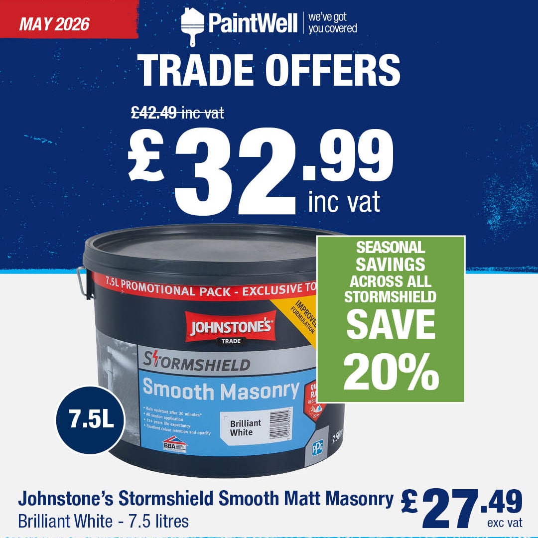Save 20% on Johnstone's Stormshield Smooth Matt Mansonry